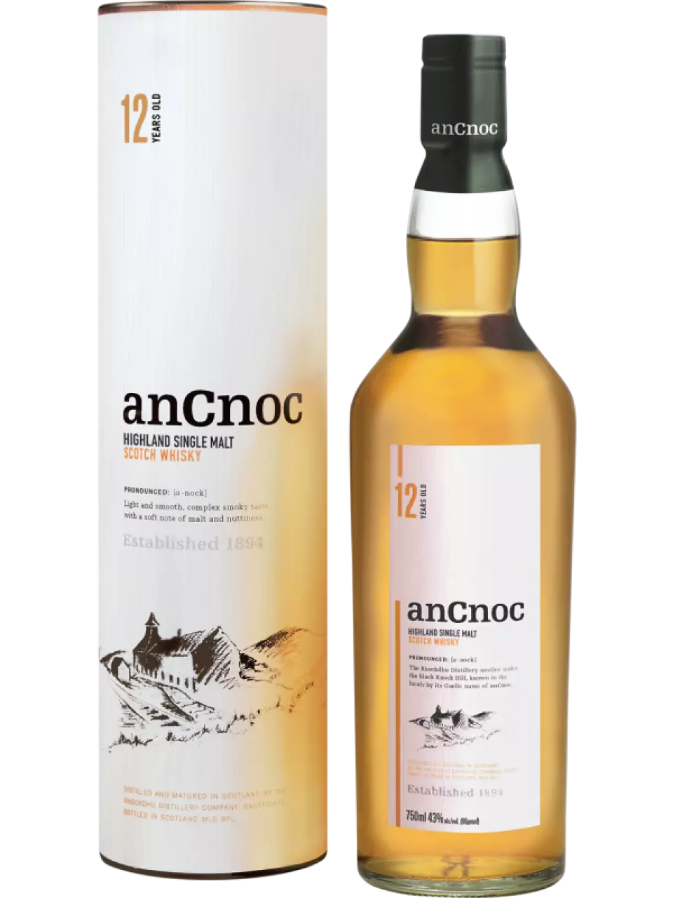 AnCnoc 12YO Bottle Tube 75cl 800wide product