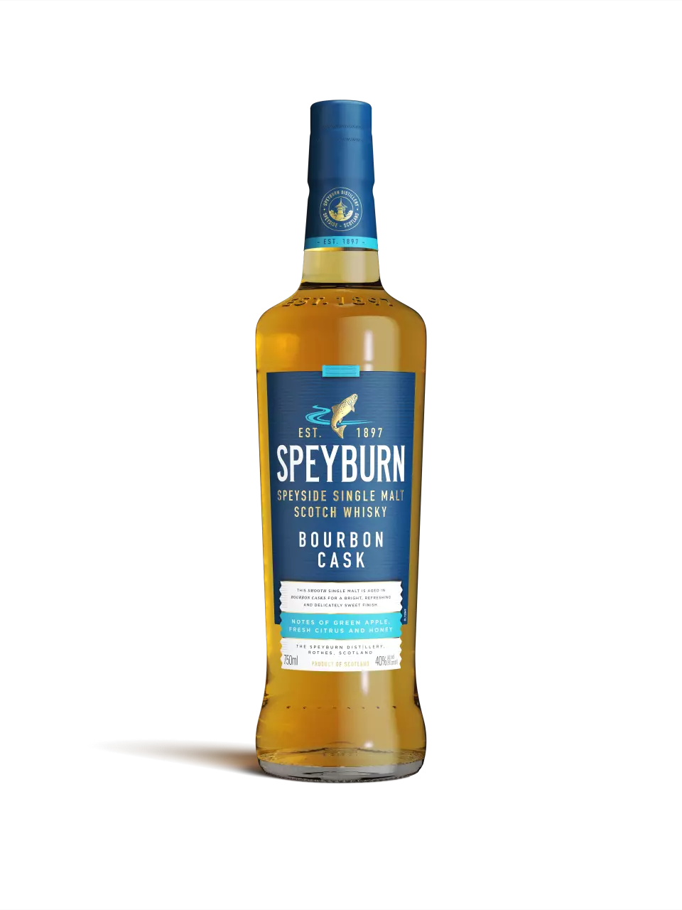 Speyburn Bourbon 750ml Bottle Render With Shadow